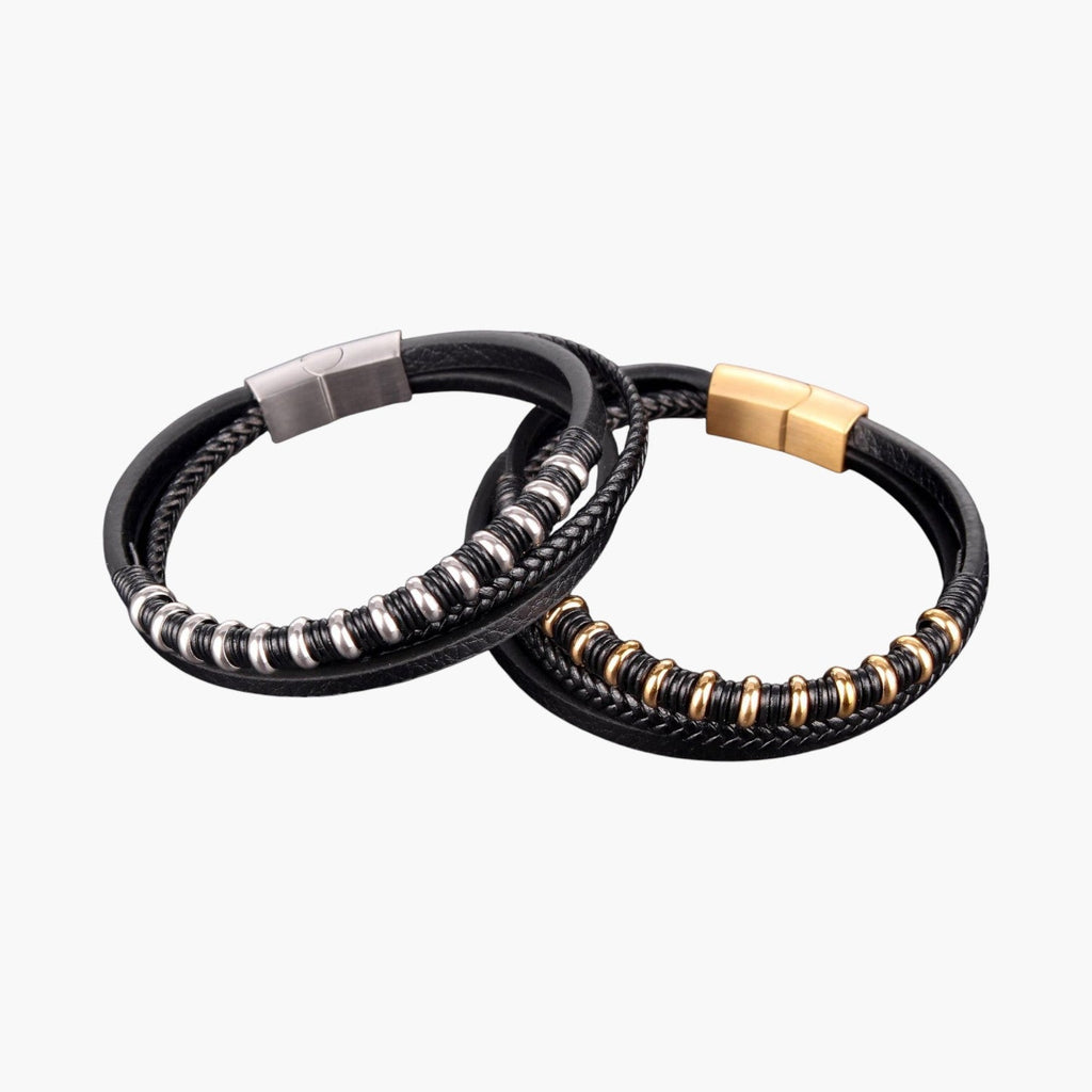 Pulsera de Cuero y Acero Inoxidable