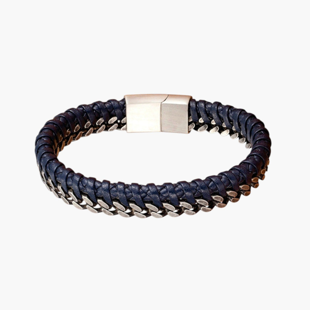 Armband aus Leder und Edelstahl