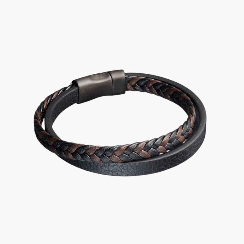 Armband aus Leder und Edelstahl