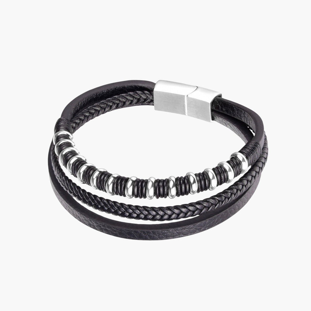 Pulsera de Cuero y Acero Inoxidable