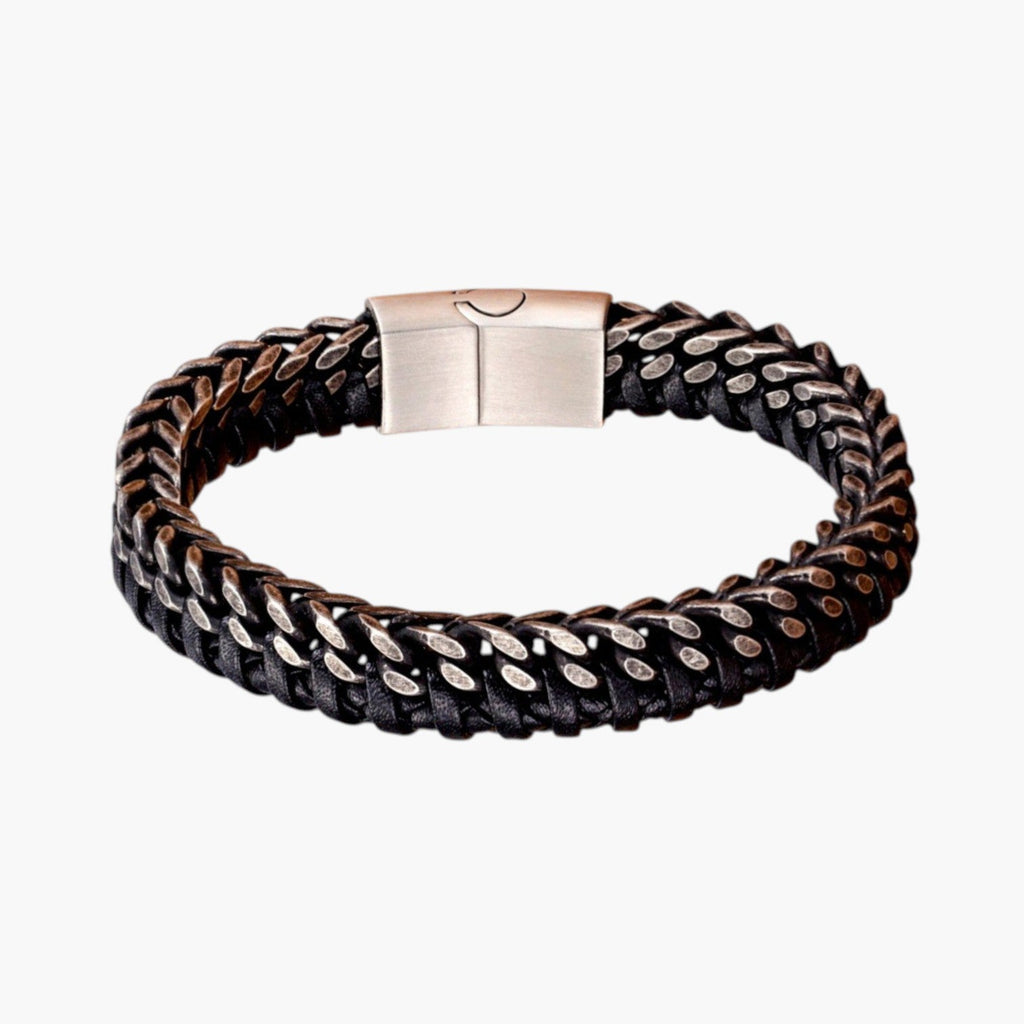 Armband aus Leder und Edelstahl