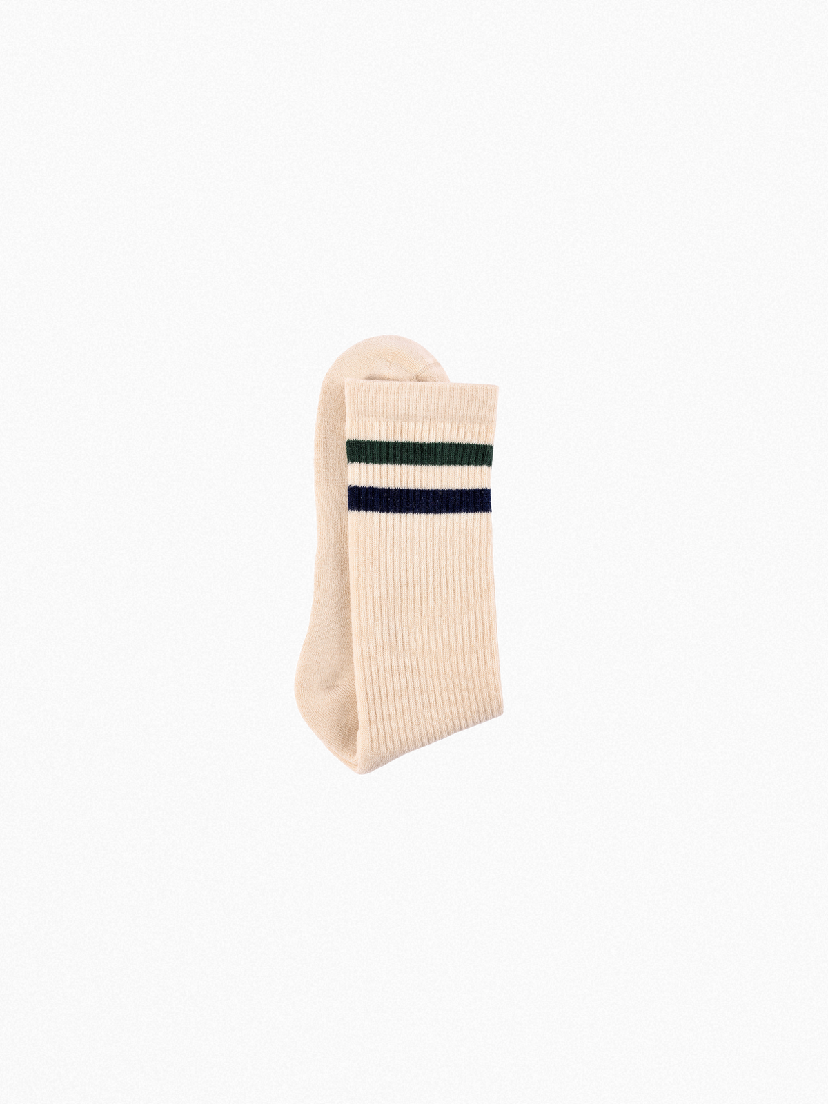 Sportsocken - Vintage - Doppelstreifen grün/blau