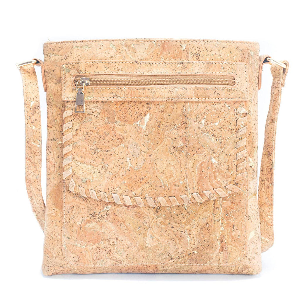 Naturkork mit Gold- und Silberakzenten - Damen-Umhängetasche aus Kork BAG-2251