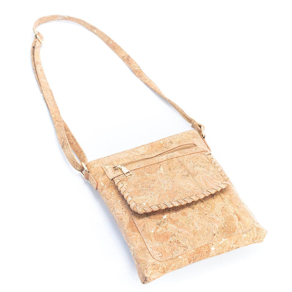 Naturkork mit Gold- und Silberakzenten - Damen-Umhängetasche aus Kork BAG-2251