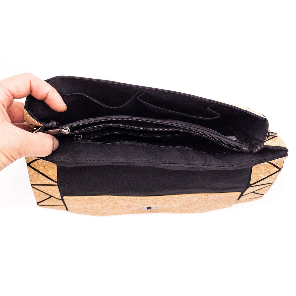 Geometrische Ketten-Umhängetasche aus Kork BAG-2069