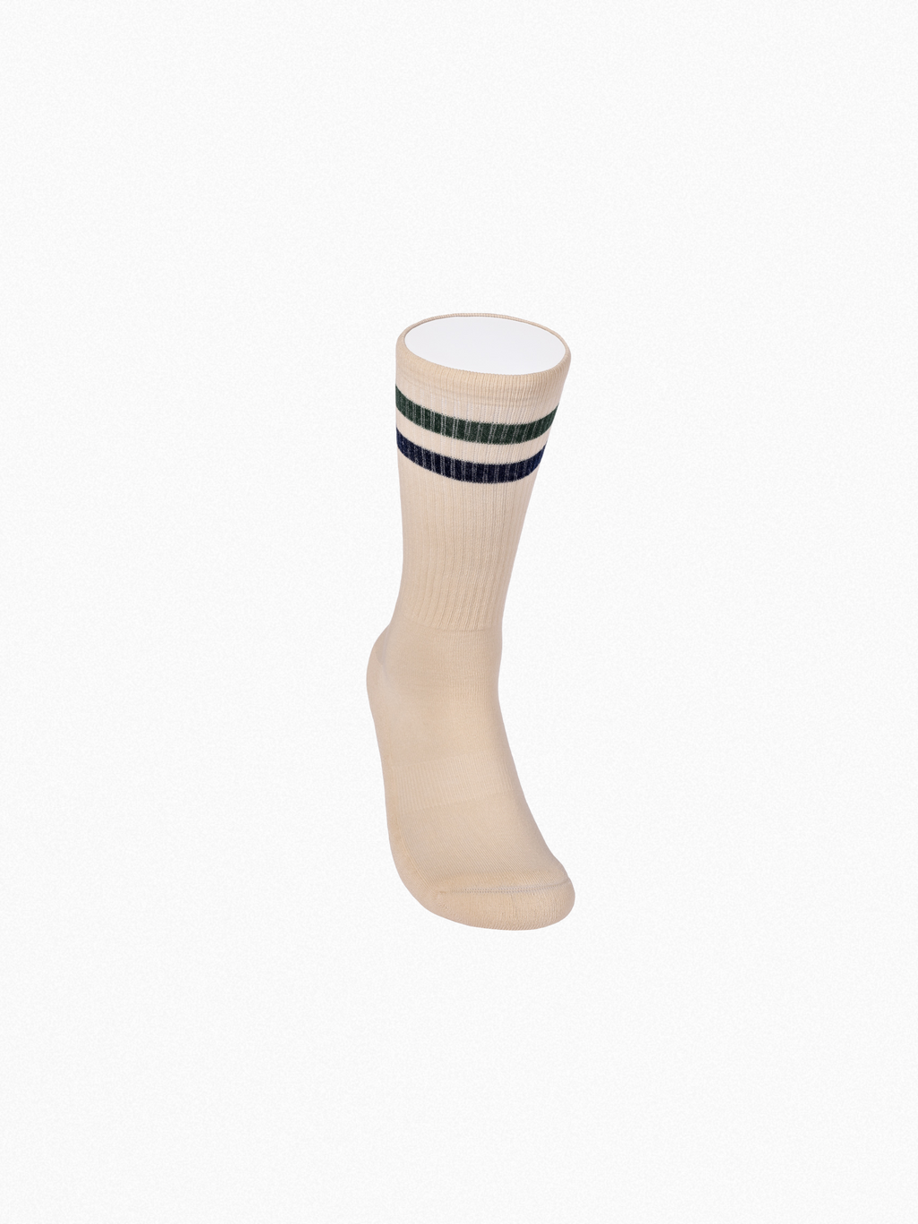 Sportsocken - Vintage - Doppelstreifen grün/blau