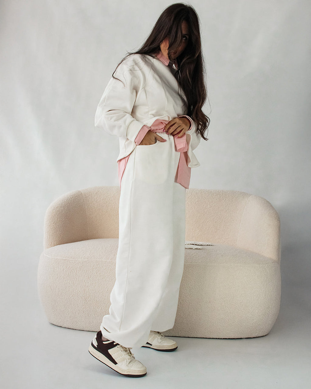 Hose | Weiße Wide-Leg-Hose