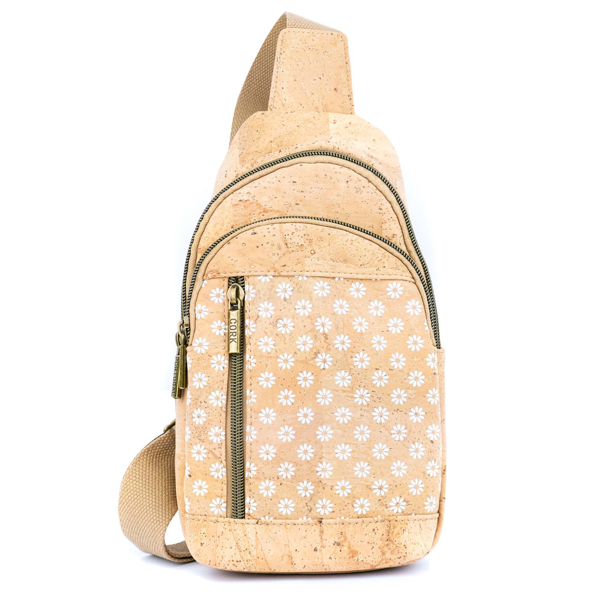 Cork Sling Bag with Adjustable– Floral & Geometric Patterns BAG-2374