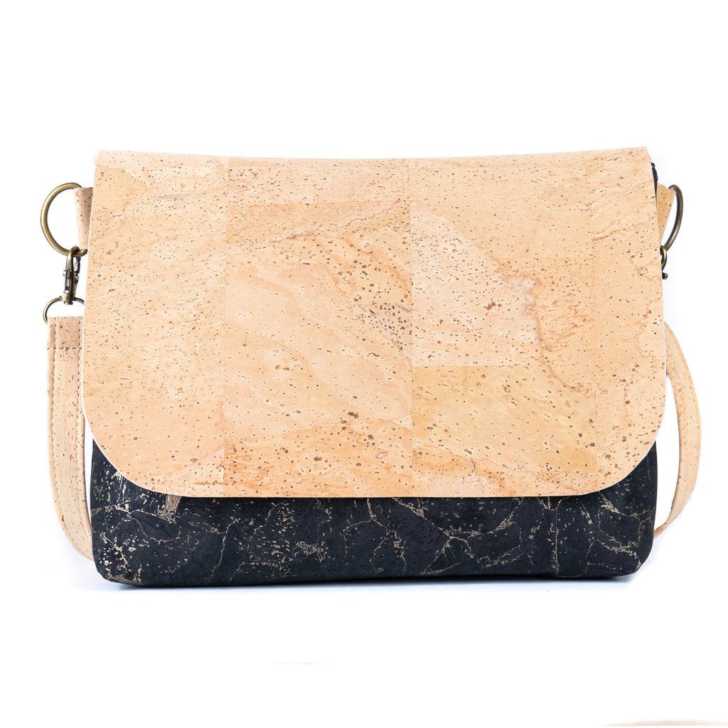 Bolso de Hombro Cruzado de Corcho – Bolso Vegano de Corcho con Cierre de Cremallera | BGBP-115
