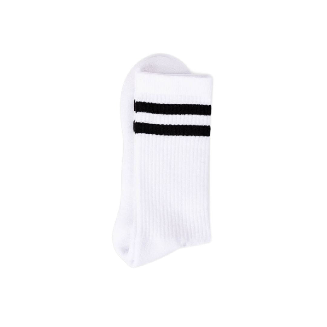 Sportsocken - Doppelstreifen weiß/schwarz
