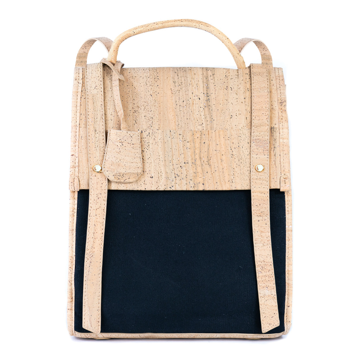 Eco-Friendly Cork and Green Canvas Backpack for Women BAG-2317
