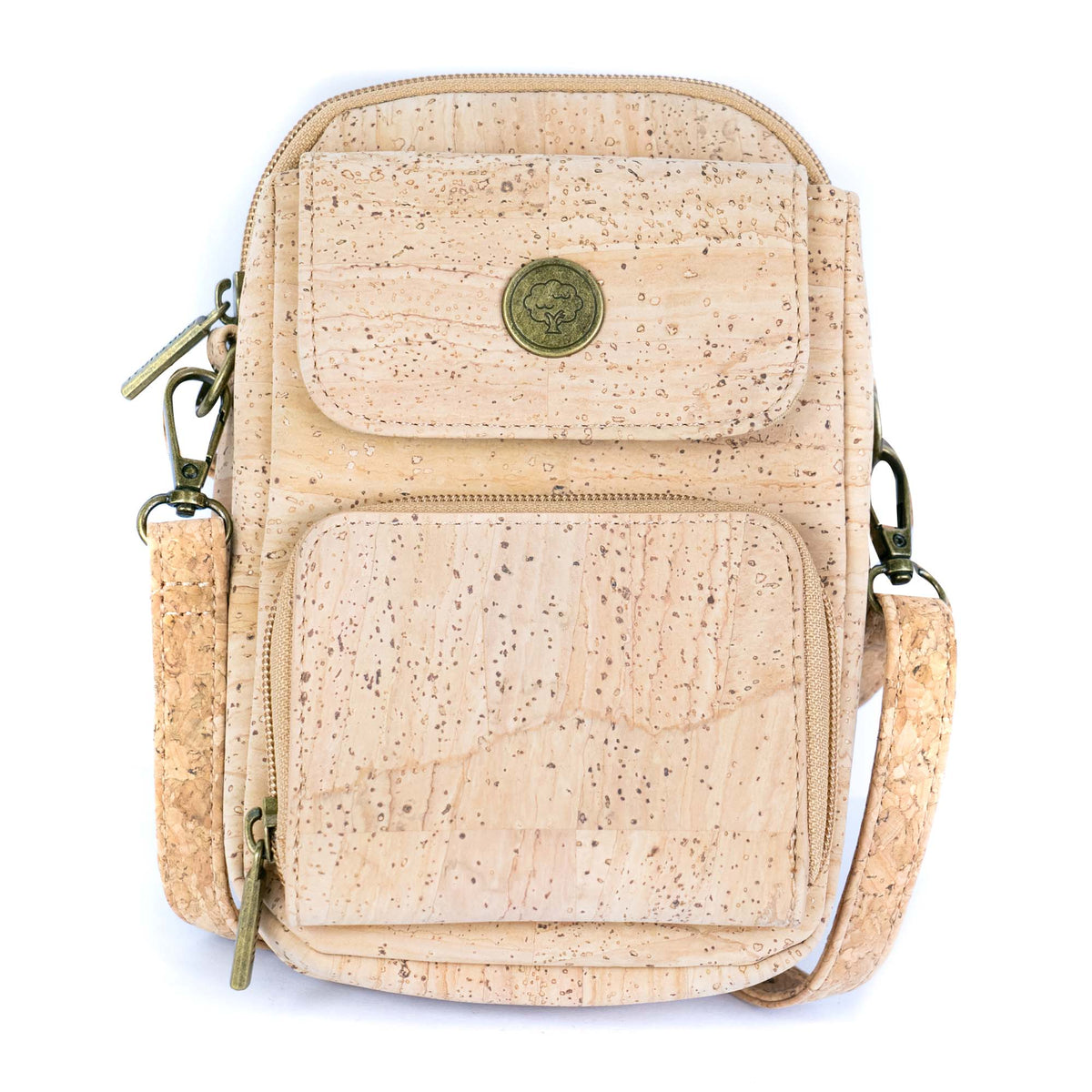 Kork Crossbody Handytasche – Leichte vegane Umhängetasche mit mehreren Fächern BAG-2364