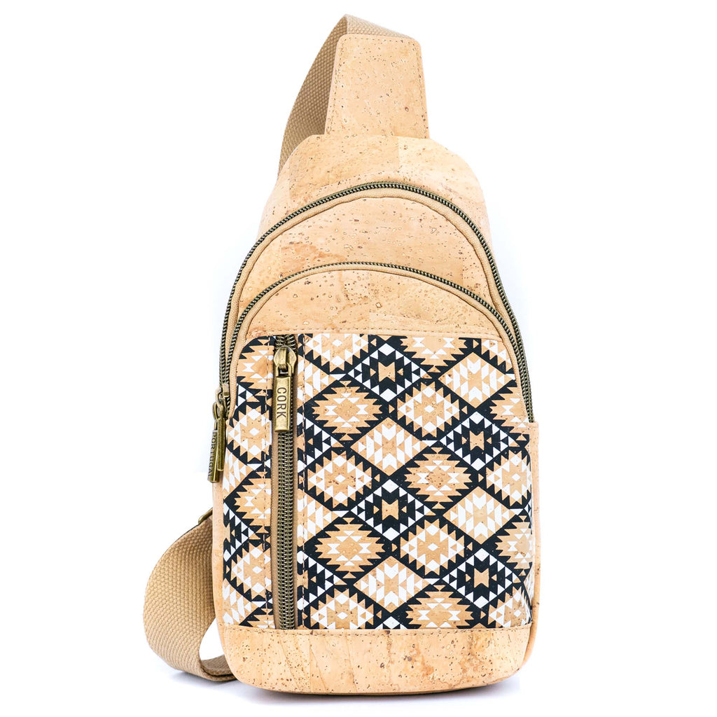 Cork Sling Bag with Adjustable– Floral & Geometric Patterns BAG-2374