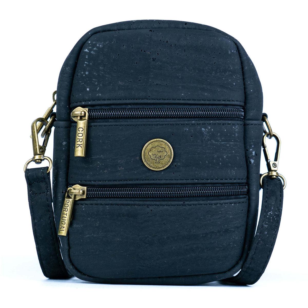 Cork Crossbody Phone Bag – Dual Zipper Vegan Sling Purse BAG-2361