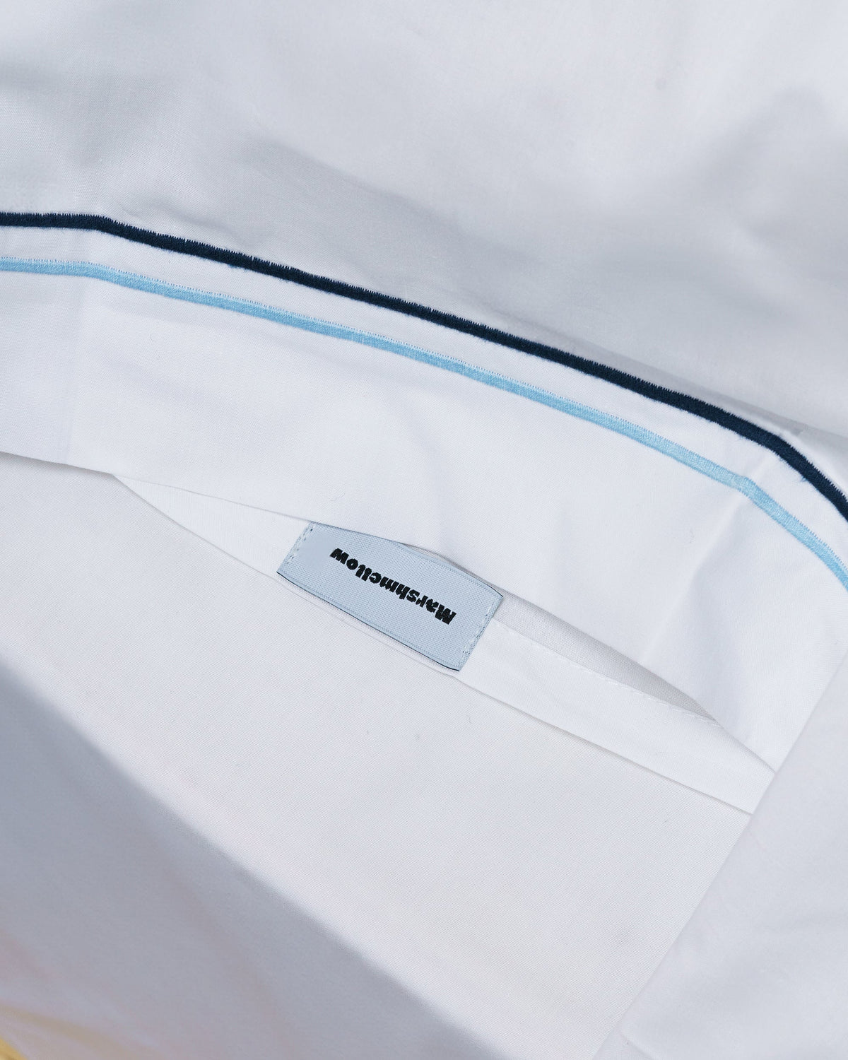Pillowcase - 200 threads percale (White with Blue stripes)