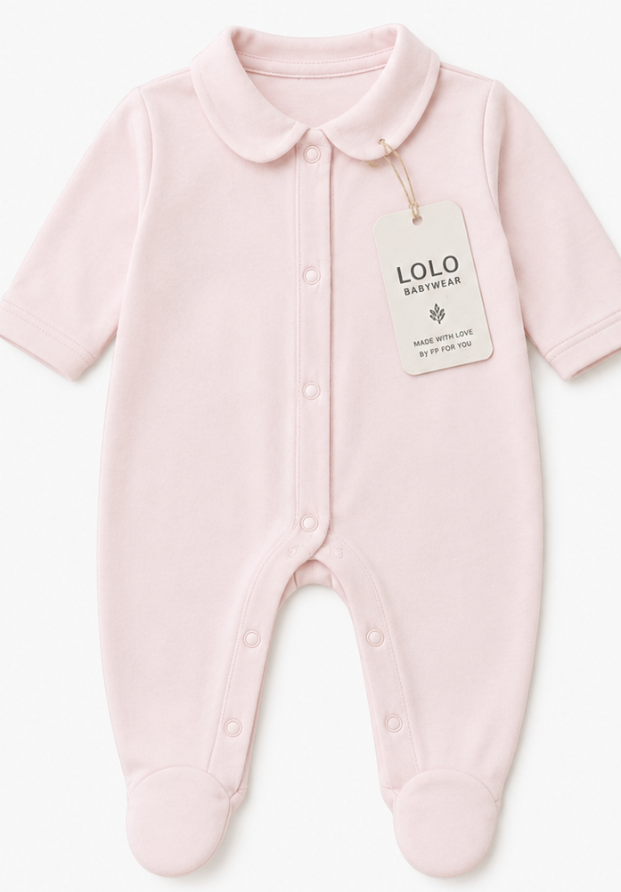 Babystrampler uni Rosa