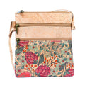 Cork Women's Double Zip Flower print Crossbody Bag BAG-2266