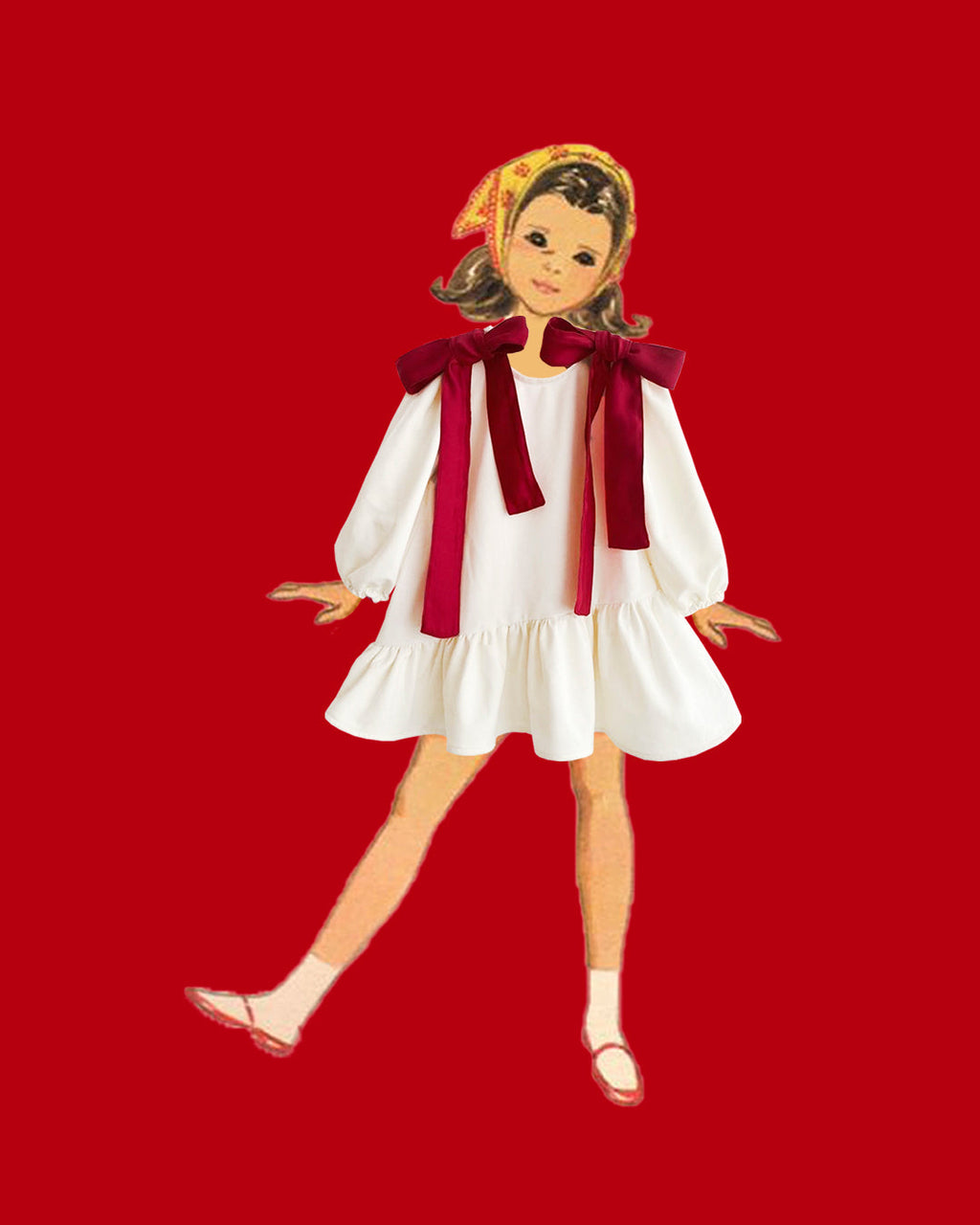 Kleid | Juliette rote Schleifen