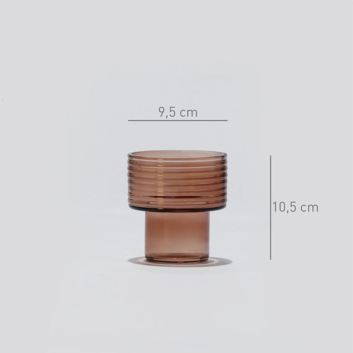 Conjunto de 3 Castiçais em vidro GLOW TOGETHER em Mocha Mousse