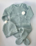 Baby-Strickset Mintgrün 3-teilig 100% Baumwolle