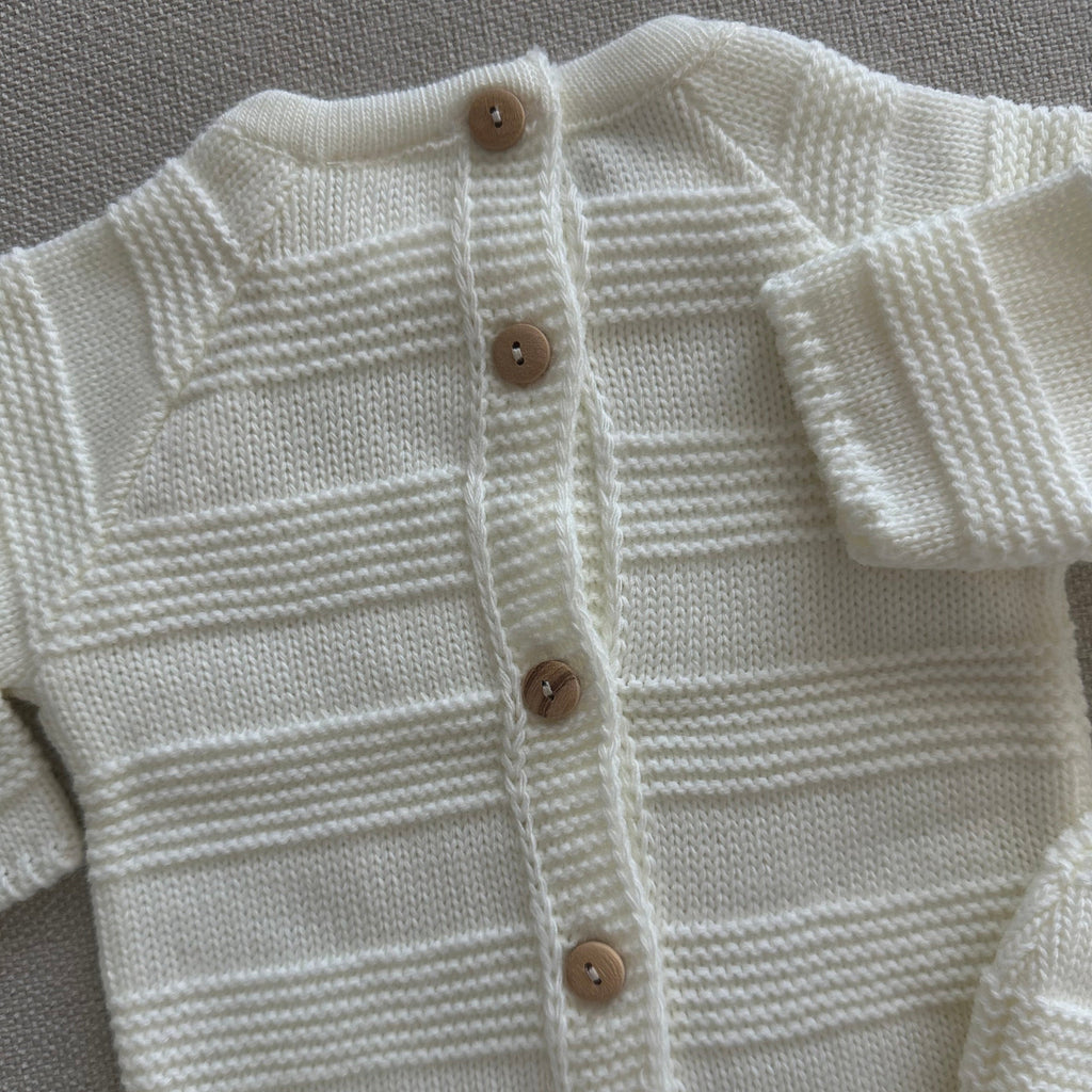 Conjunto de Bebé em Malha Pérola 3 Peças 100% Algodão