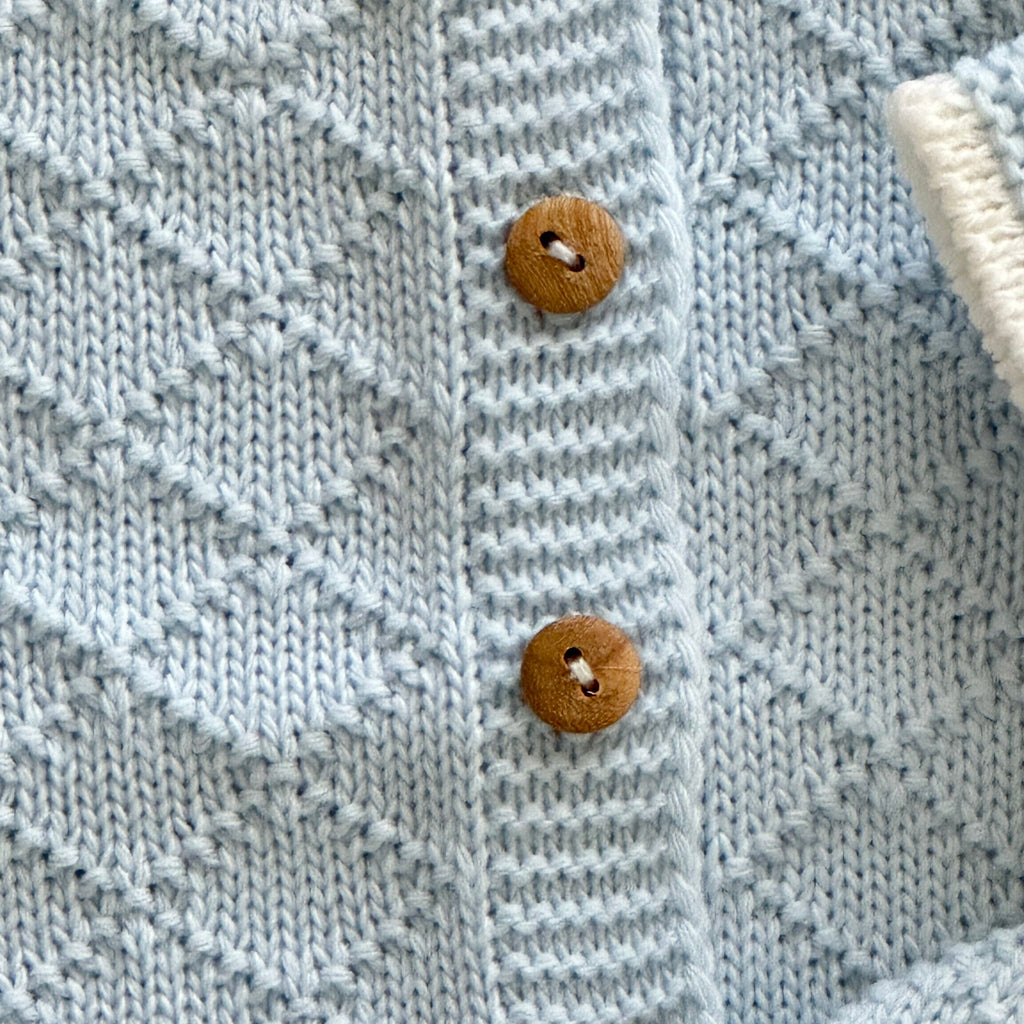 Conjunto de Bebé de Punto Azul Bebé 3 Piezas 100% Algodón