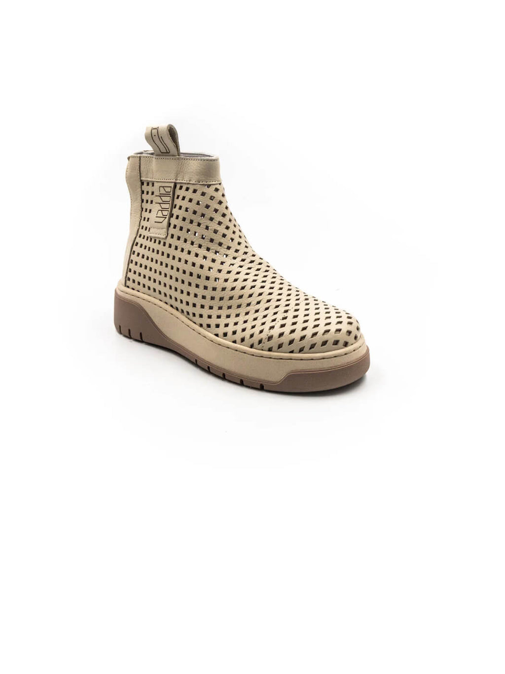 BEIGE PERFORIERTE STIEFELETTE