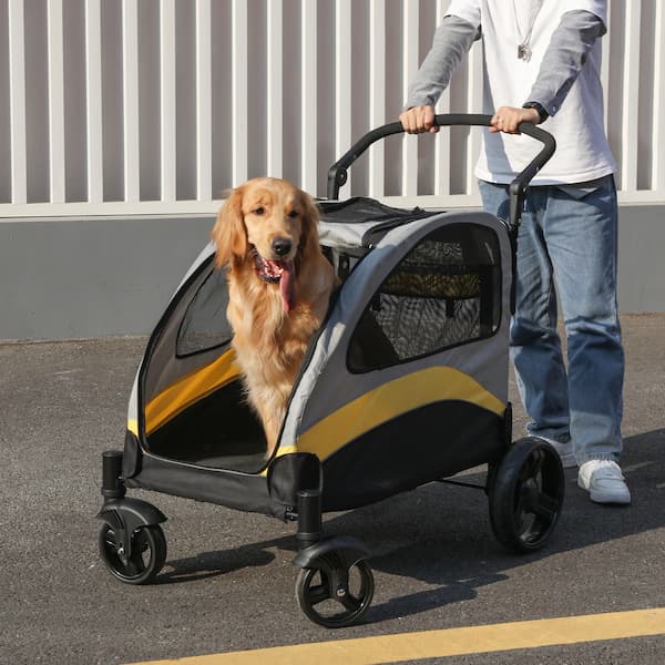 Extragroßer Hunde-Buggy – robuster 4-Rad-Hunde-Jogger für mittlere und große Hunde (55 kg Tragkraft)