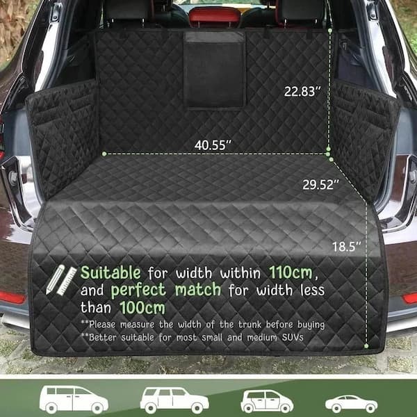 Waterproof Dog Car Seat Hammock – Rear Seat Pet Protector Mat with Non-Slip Backing