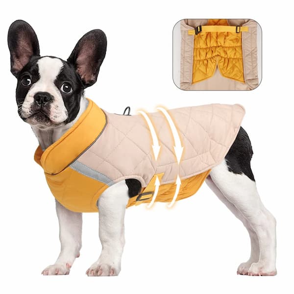 Waterproof Winter Dog Jacket with Reflective Strips – Padded Warm Dog Coat with D-Ring Harness Clip (Sizes M–5XL, Small to Large Dogs)