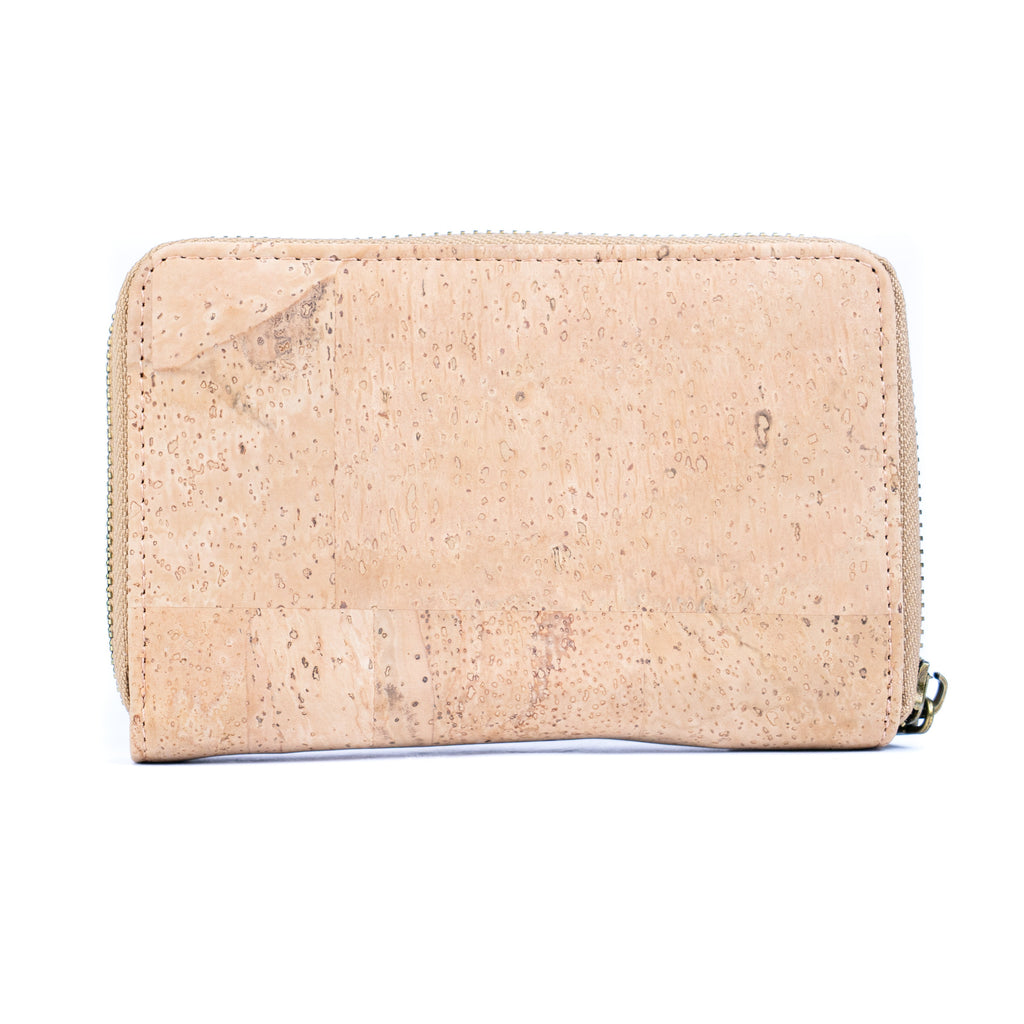 Natural Cork Zip-Around Wallet for Women BAG-2202
