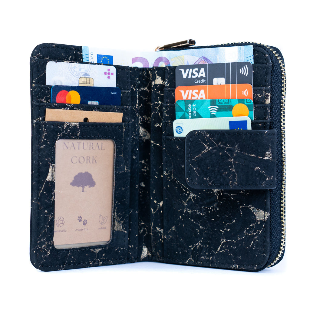 Natural Cork Zip-Around Wallet for Women BAG-2202
