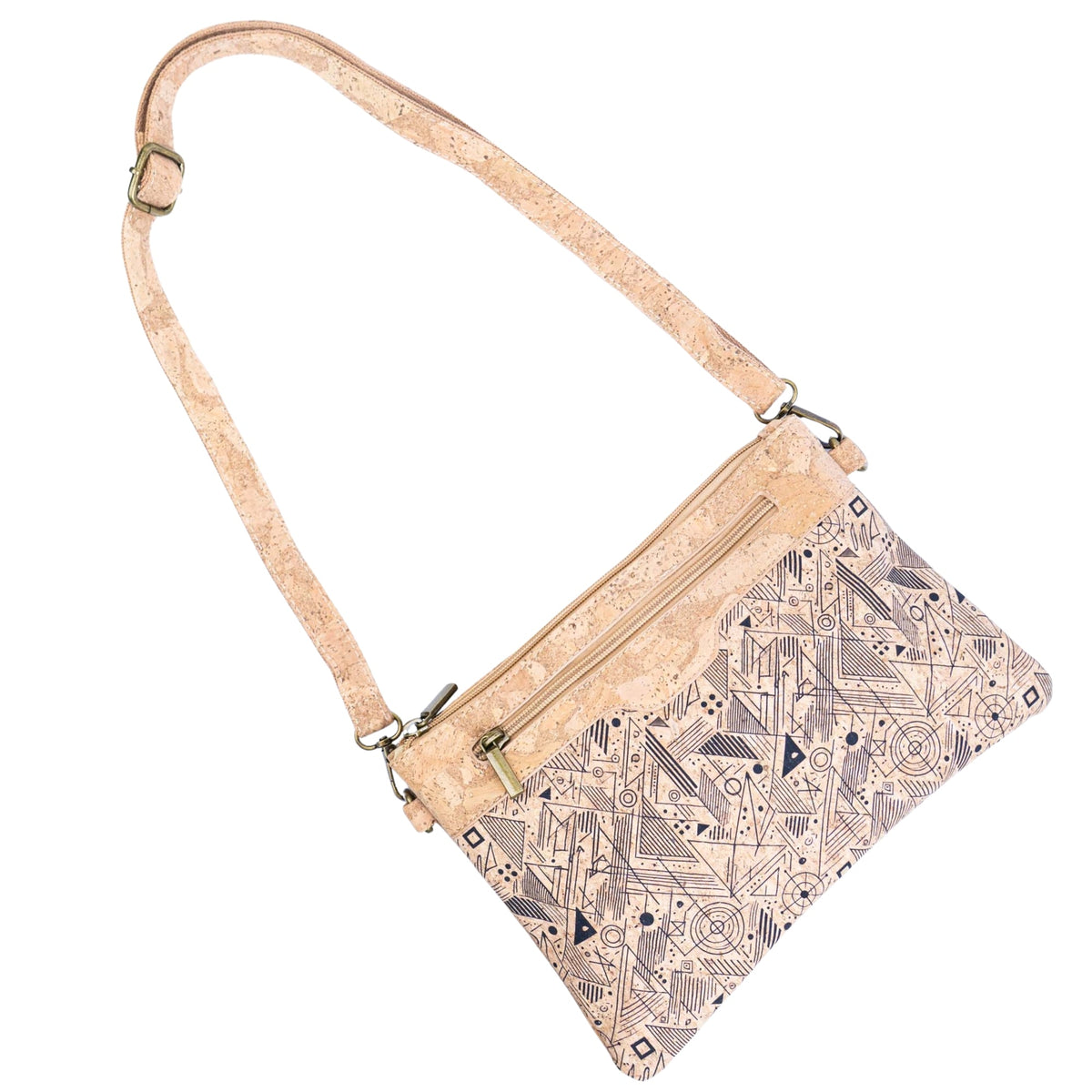 Printed Natural Cork Crossbody Bag & Clutch BAG-2393
