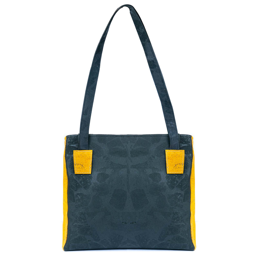 Cork Handbag for Women – Dual Tone Tote with Front Pocket BAGP-310