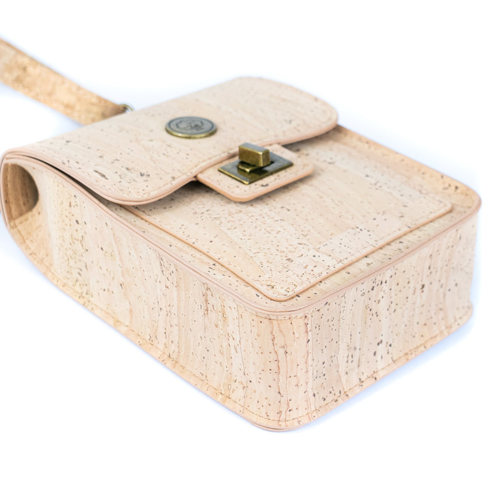 Cork Crossbody Phone Bag – Natural & Black Cork BAG-2360