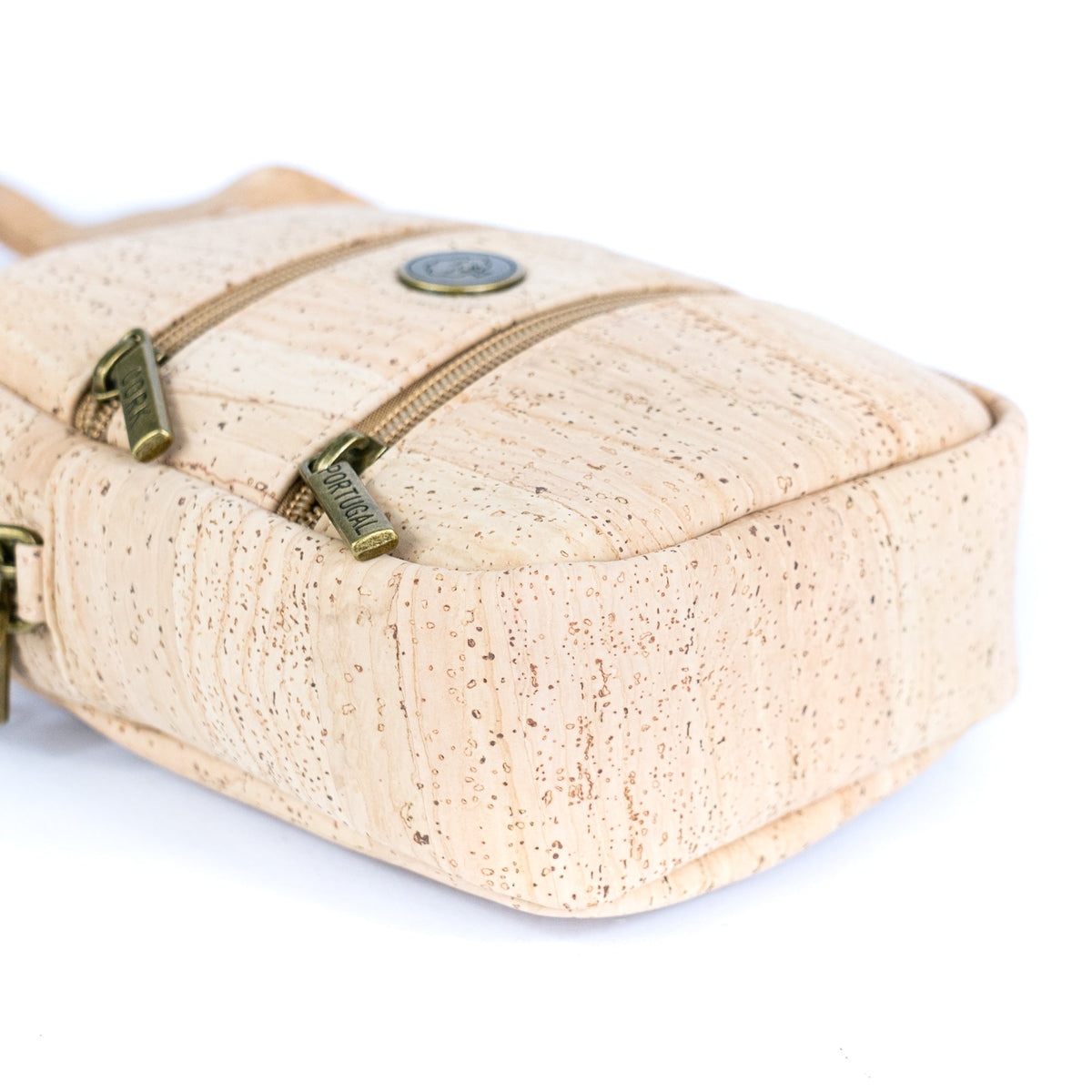 Cork Crossbody Phone Bag – Dual Zipper Vegan Sling Purse BAG-2361