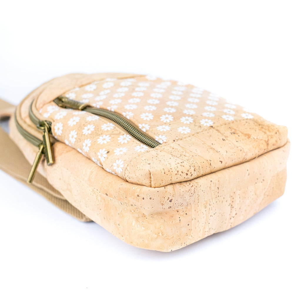 Cork Sling Bag with Adjustable– Floral & Geometric Patterns BAG-2374