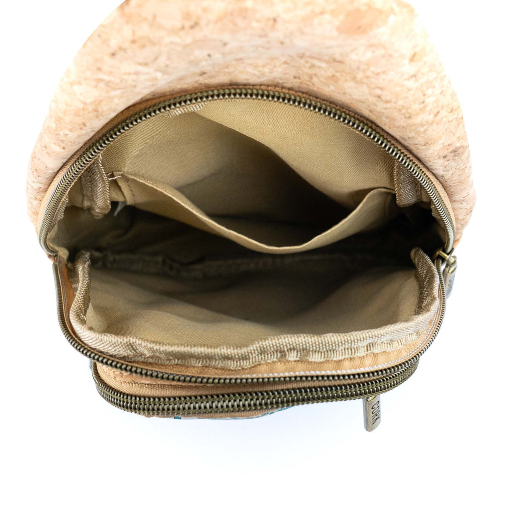 Cork Sling Bag with Printed Front Panel  BAG-2369