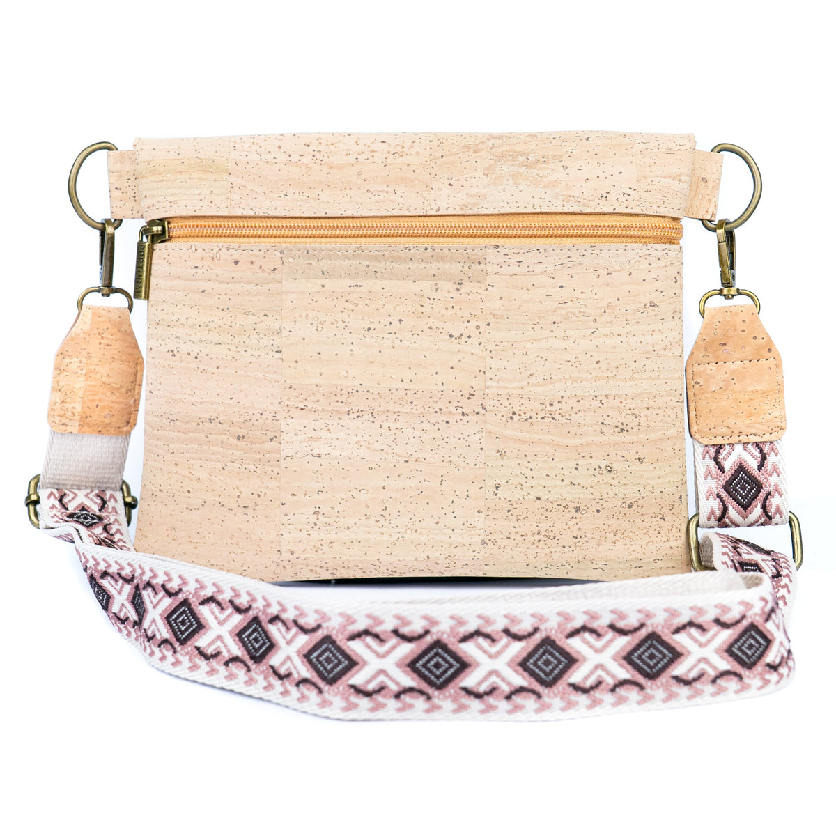 Cork Envelope Crossbody Bag with Interchangeable Strap - Vegan Clutch BAGP-354