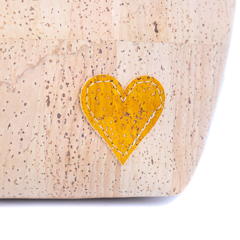 Cork Tote Bag with Heart – Eco-Friendly Vegan Shoulder Bag BAGP-358