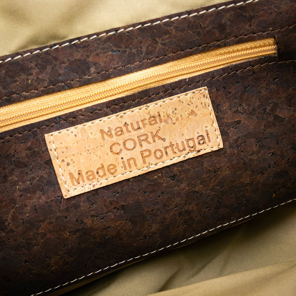 Cork Tote Bag with Zipper Pocket – Vegan Shoulder Handbag for Women BAGP-326