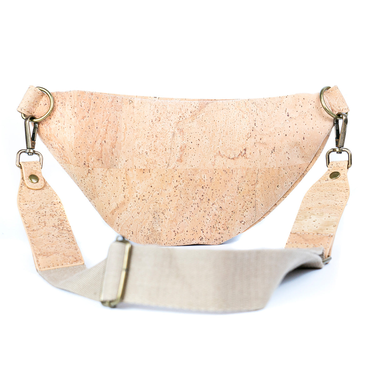 Bandolera unisex de corcho natural con correa ajustable y cremalleras metálicas SLING-BAG-2312