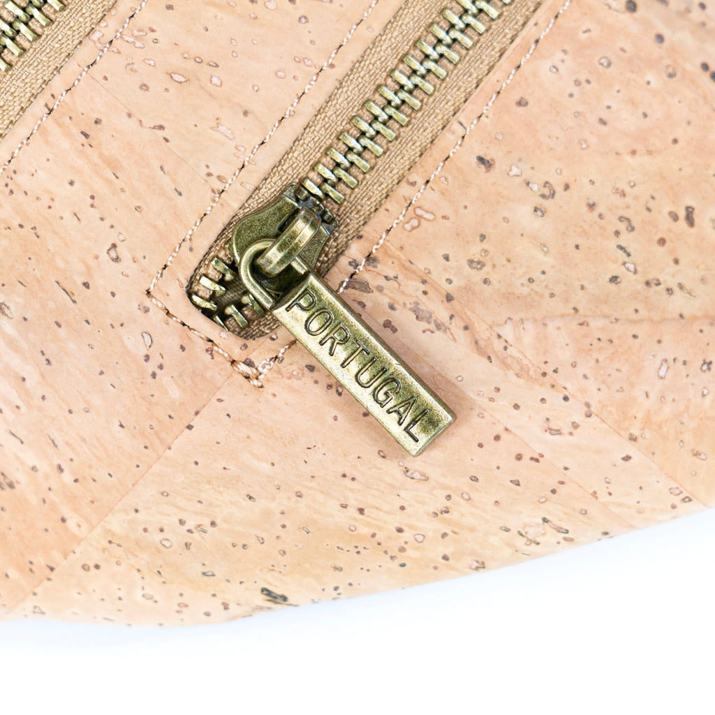Bandolera unisex de corcho natural con correa ajustable y cremalleras metálicas SLING-BAG-2312
