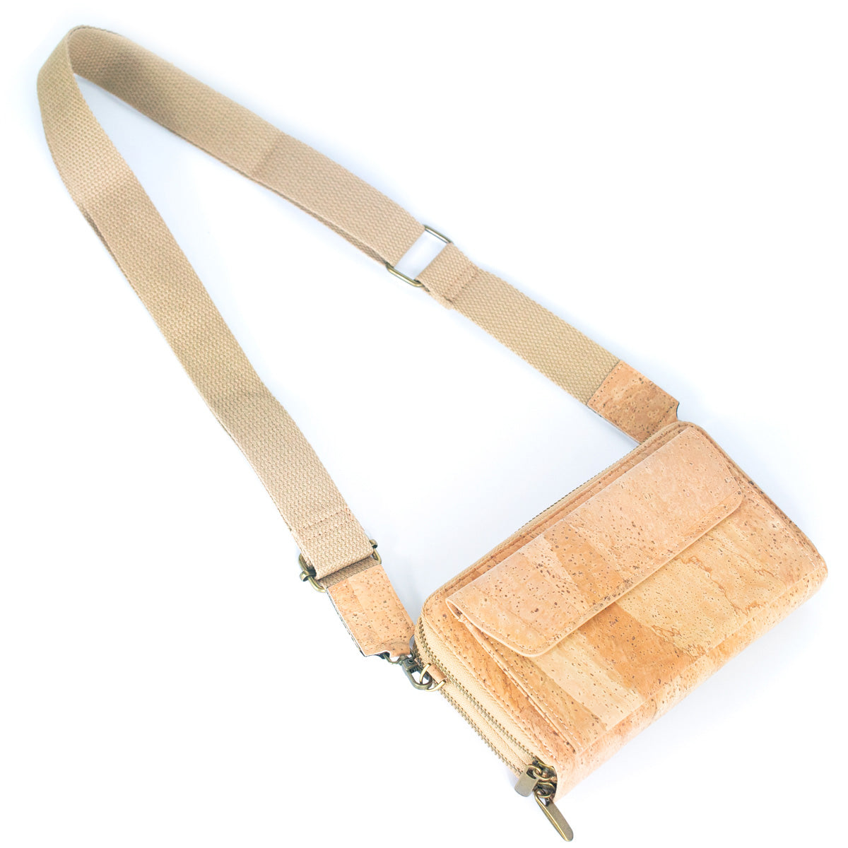 Stylish Front Pocket Cork Crossbody Wallet & Mobile Phone Bag BAG-2271