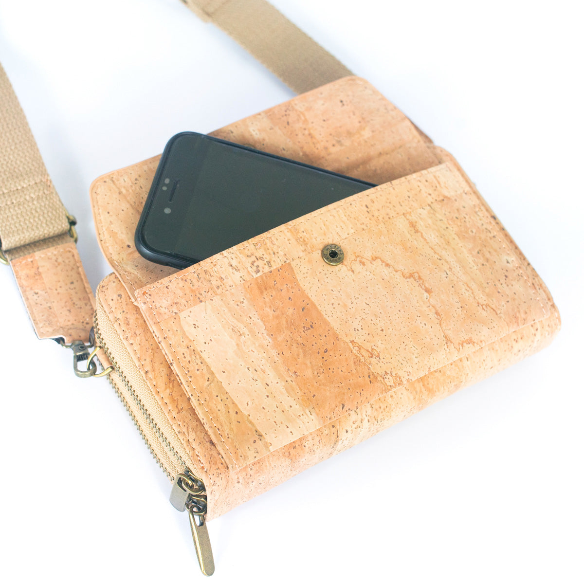 Stylish Front Pocket Cork Crossbody Wallet & Mobile Phone Bag BAG-2271