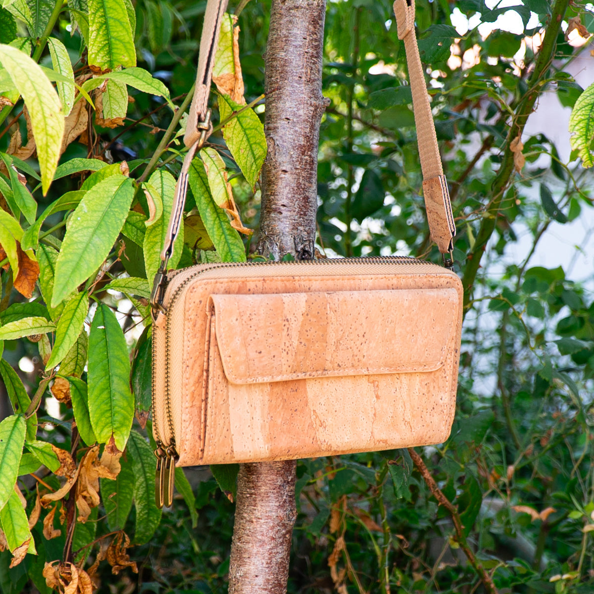 Stylish Front Pocket Cork Crossbody Wallet & Mobile Phone Bag BAG-2271