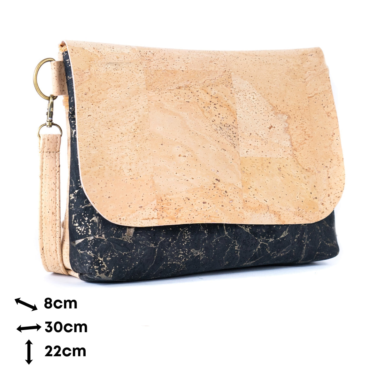 Cork Crossbody Shoulder Bag – Vegan Cork Purse with Zipper Closure | BGBP-115