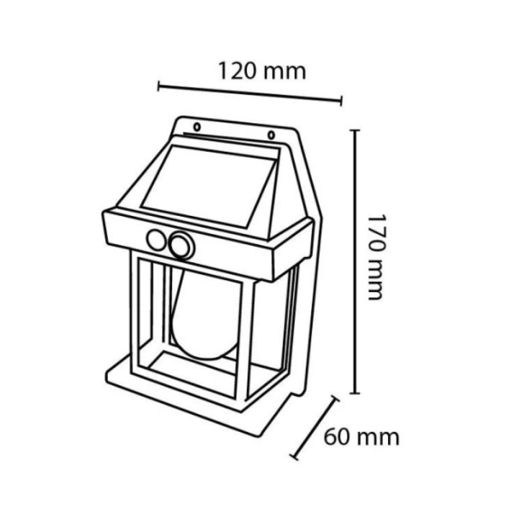 Aplique Solar IP44 3W 3000K 100Lm com Sensor PIR - Branco