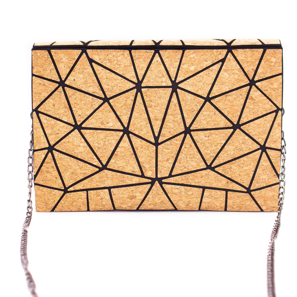 Geometrische Ketten-Umhängetasche aus Kork BAG-2069