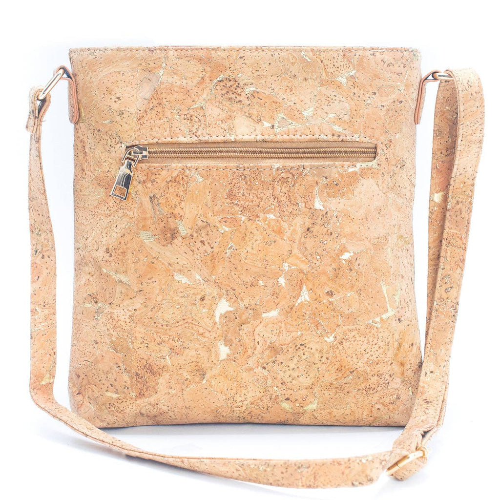 Naturkork mit Gold- und Silberakzenten - Damen-Umhängetasche aus Kork BAG-2251